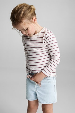 Short en jean ceinture - Bleu