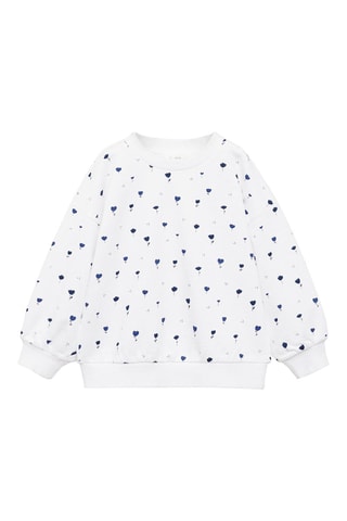 Sweat-shirt coton imprimé - Blanc