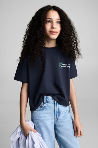 T-shirt coton message - Bleu