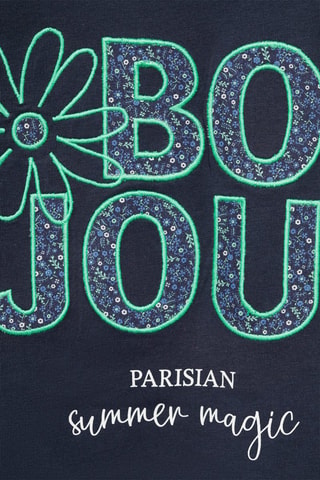 T-shirt coton message - Bleu