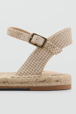 Espadrilles à brides à fleurs - Marron