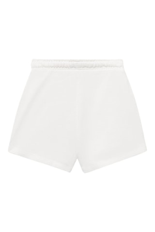 Short coton taille élastique - Blanc