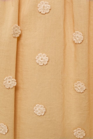 Blouse brodée froncée - Jaune