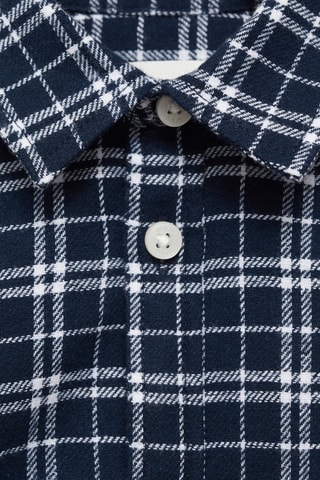 Chemise à carreaux en coton - Bleu