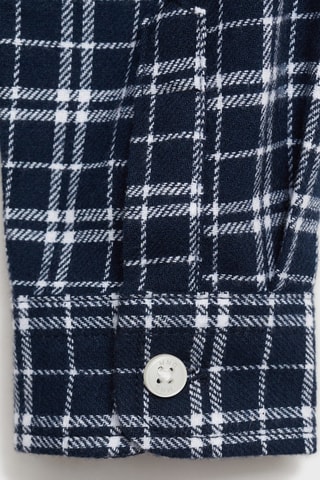 Chemise à carreaux en coton - Bleu