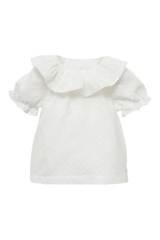 Blouse col volant - Blanc