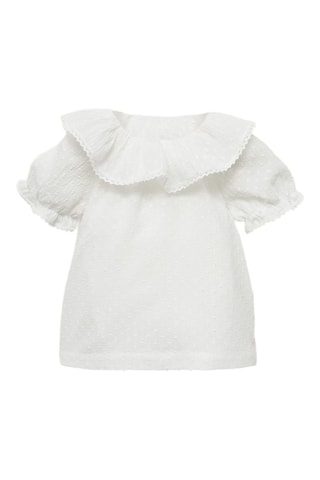 Blouse col volant - Blanc
