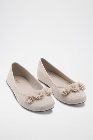 Ballerines décoration fleurs - Blanc