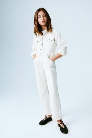 Combi-pantalon en jean - Beige