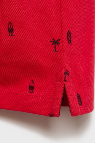 Polo piqué de coton imprimé - Rouge