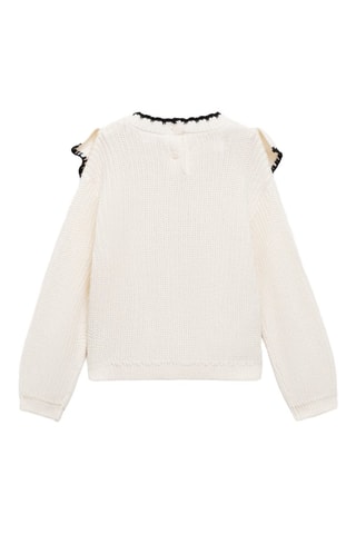 Pull-over maille contrastant - Blanc