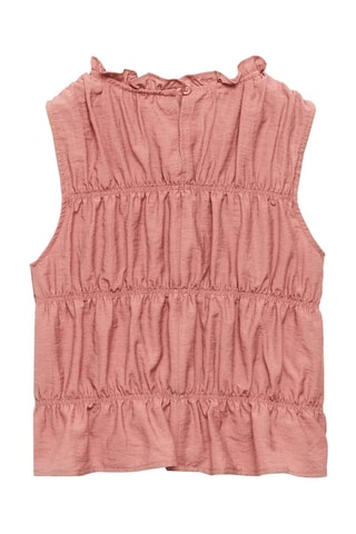 Top lin détails froncés - Rose