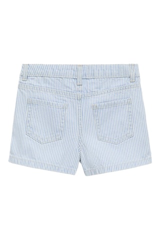 Short en jean à rayures - Bleu