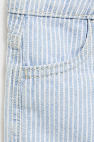 Short en jean à rayures - Bleu