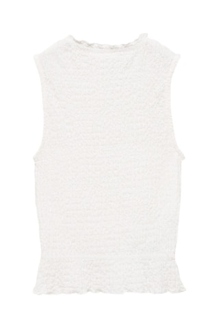 Top texturé froncé - Blanc