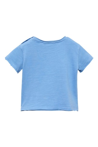 T-shirt coton boutons - Bleu