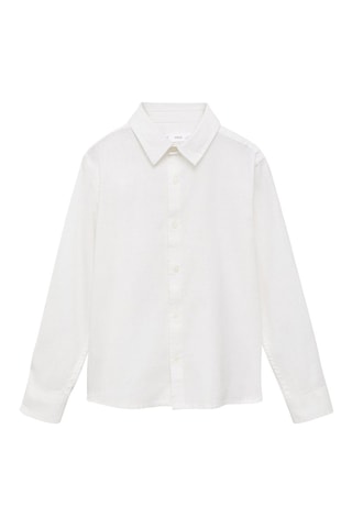Chemise coton et lin - Blanc