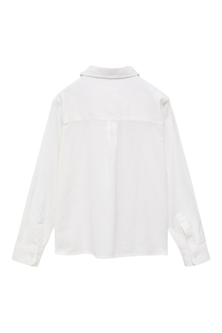 Chemise coton et lin - Blanc
