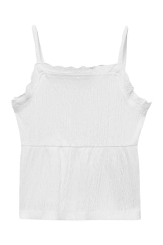 Top broderie suisse - Blanc