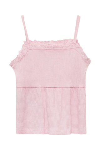 Top broderie suisse - Rose