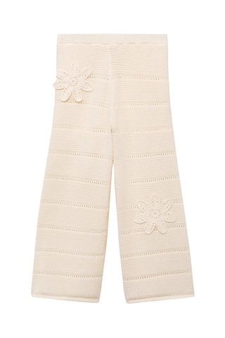 Pantalon en maille détail en rochet - Blanc