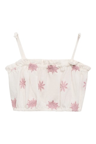 Crop top brodé - Beige