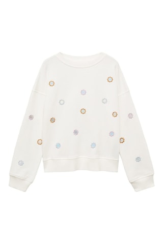 Sweat ornements fleurs - Blanc