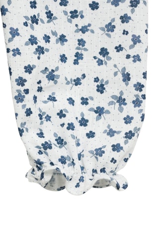 Blouse coton à fleurs - Blanc
