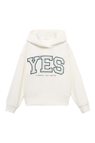 Sweat brodé imprimé floral - Blanc