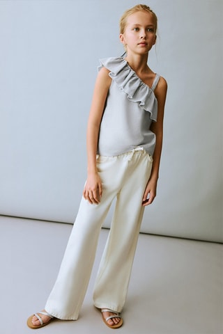 Blouse asymétrique en lin - Ciel