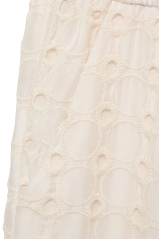 Pantalon style jupe-culotte broderie suisse - Beige
