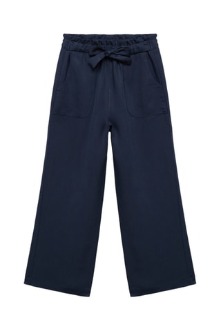 Pantalon ceinture noeud - Bleu
