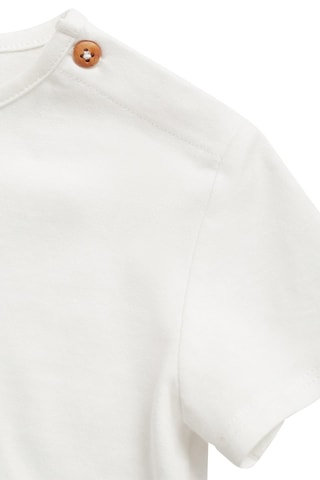 T-shirt coton motif en relief - Blanc