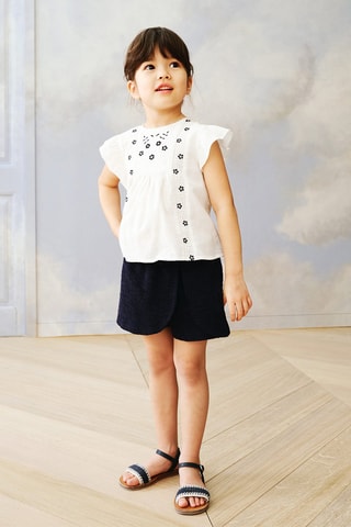 Blouse détails brodés - Blanc