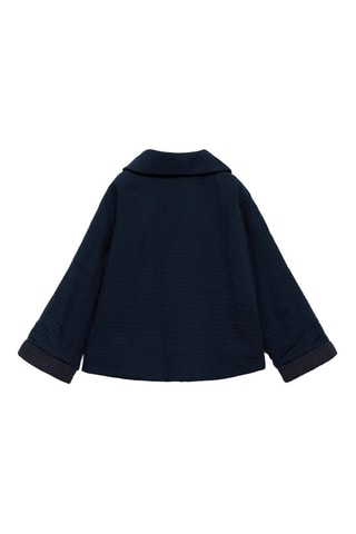 Veste tissu plissé poches - Bleu