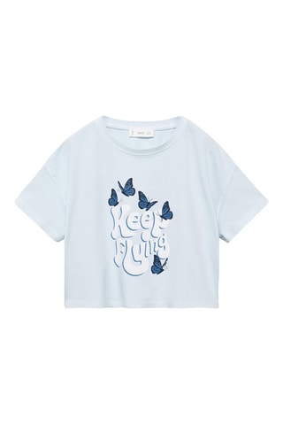 T-shirt crop imprimé - Orange