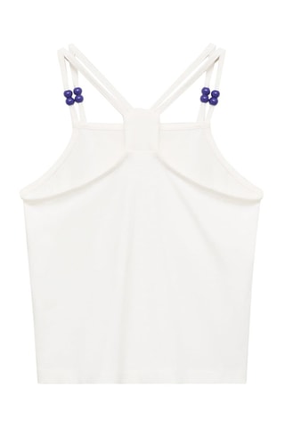 T-shirt détail perles - Blanc