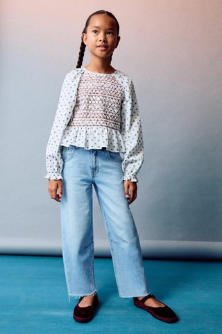 Jean balloon taille normale - Bleu