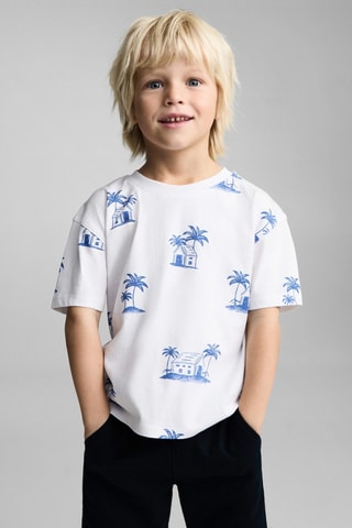 T-shirt imprimé palmiers - Blanc