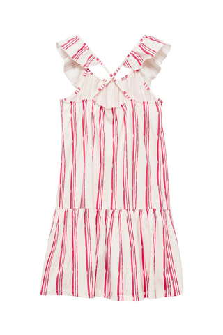 Robe coton à rayures - Blanc