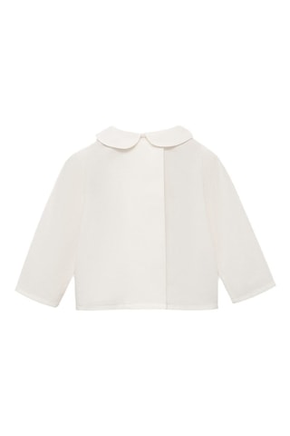 Blouse coton col Claudine - Blanc