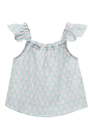 Blouse imprimée à volants - Vert
