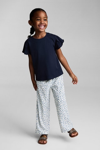 Pantalon imprimé floral - Blanc