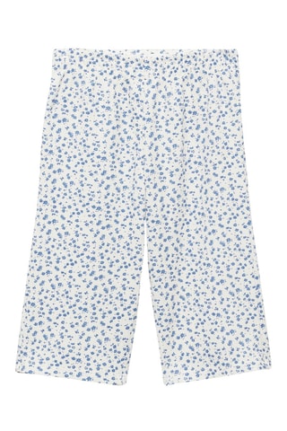 Pantalon imprimé floral - Blanc