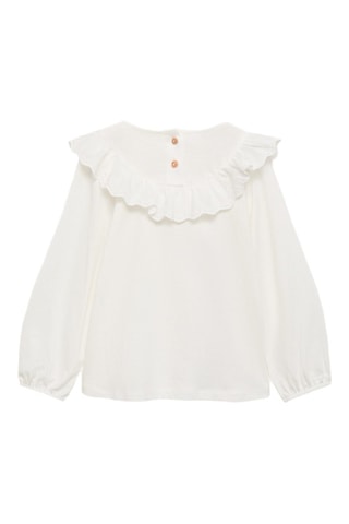 T-shirt coton à volants - Blanc