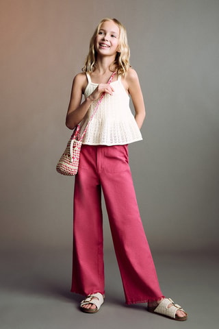 Jupe-culotte lin - Rouge