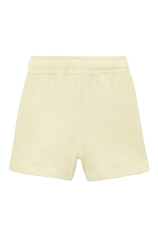 Short coton taille élastique - Jaune