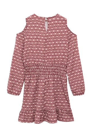 Robe froncée imprimée - Rouge