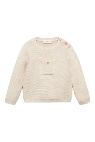 Pull-over maille poche - Beige