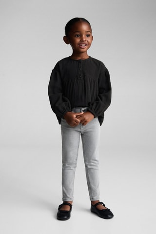 Blouse coton tissu plissé - Gris